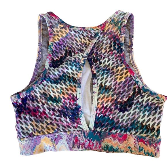 Peloton Sports Bra High Neck River Rock Wavy Groovy Top NWOT XS - Picture 11 of 11